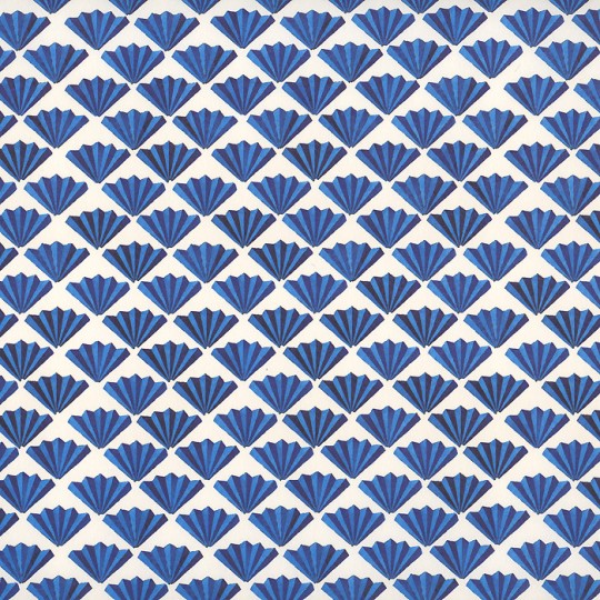 Blue Stylized Fans Geometric Print Paper ~ Tassotti Italy